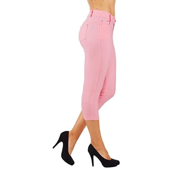 Jean Look Jeggings Tights Slim Fit Pull Up Pants - Picture 3 of 4